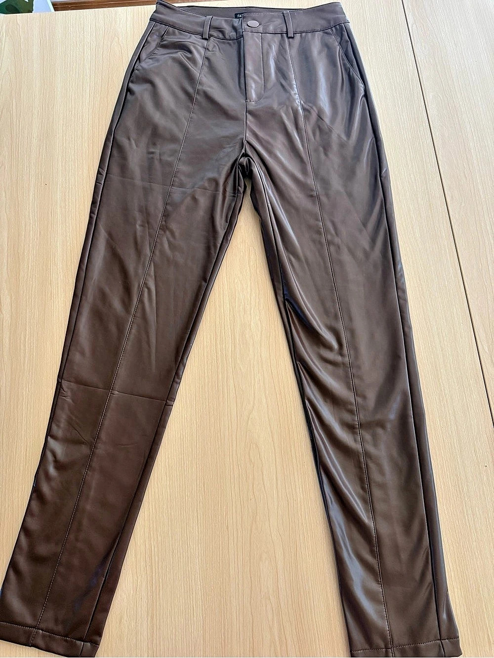 Fashion Nova Faux-Leather Skinny Pants in Brown Size Small Like New